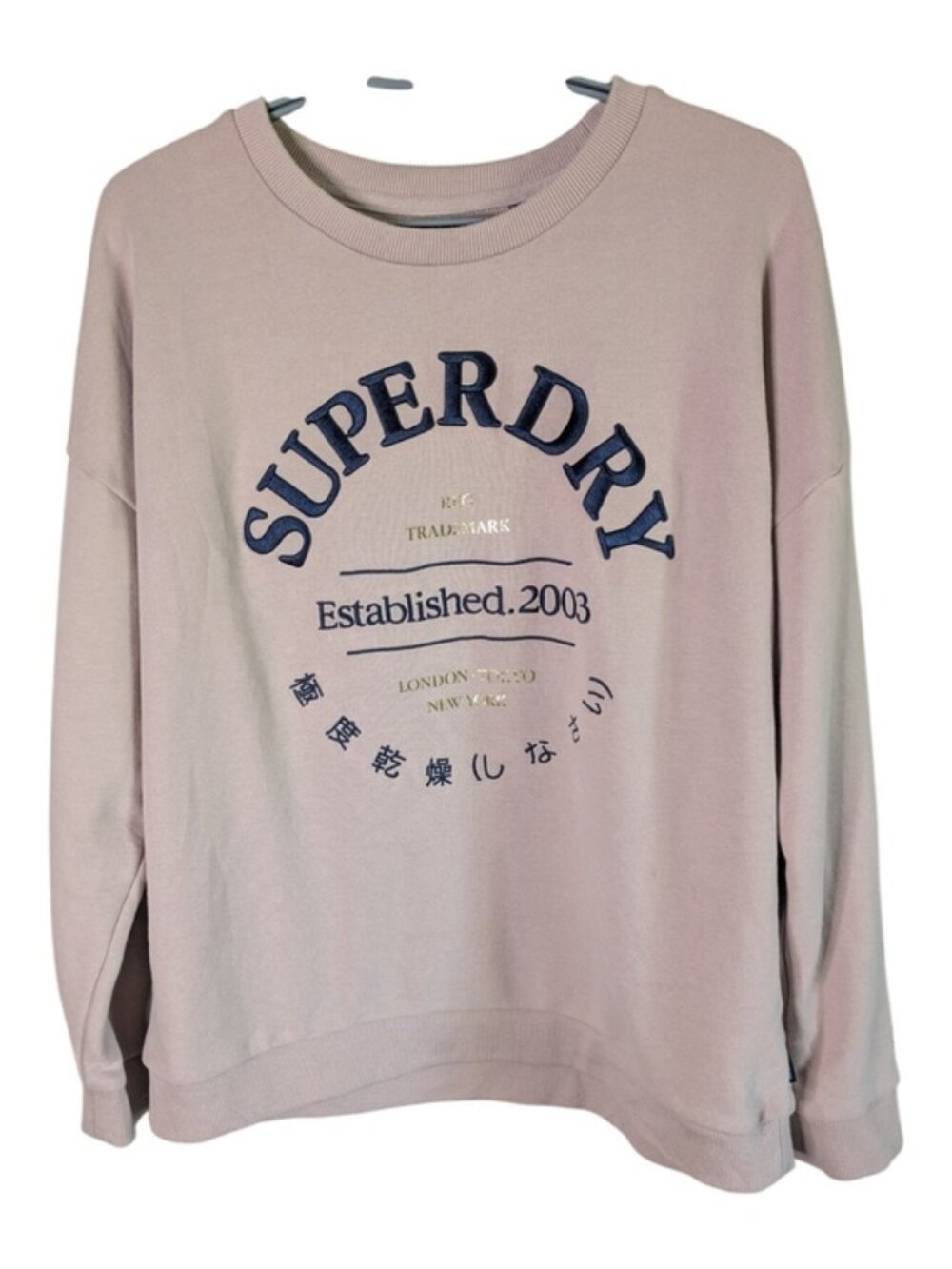 Superdry Light Pink Crewneck Embroidered Logo Size 12